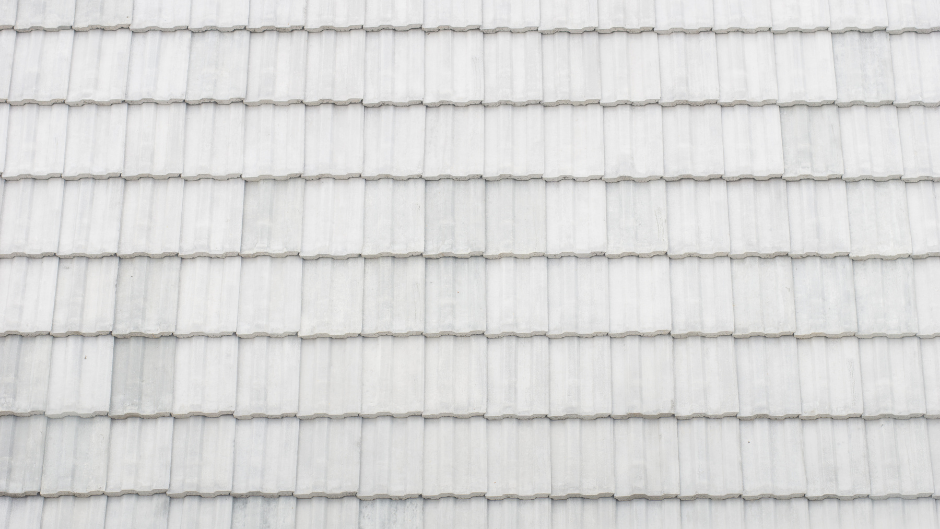 Closeup of a white roof with Elastomeric roof coating.